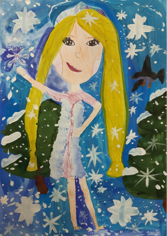 Детский рисунок - Снегурочка