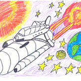 Рисунок "Полет в космос" на конкурс "Конкурс творческого рисунка “Свободная тема-2019”"