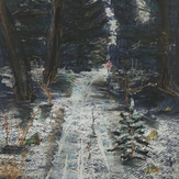Рисунок "Лыжня в лесу" на конкурс "Конкурс творческого рисунка “Свободная тема-2021”"