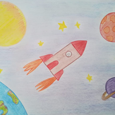 Рисунок "К неизведанным планетам" на конкурс "Конкурс творческого рисунка “Свободная тема-2020”"