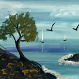 Рисунок "Берег моря" на конкурс "Конкурс творческого рисунка “Свободная тема-2021”"