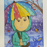 Рисунок "Прогулка под зонтом" на конкурс "Конкурс творческого рисунка “Свободная тема-2022”"