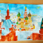 Рисунок "Новогодняя Москва" на конкурс "Конкурс детского рисунка “Города - 2018” вместе с Erich Krause"