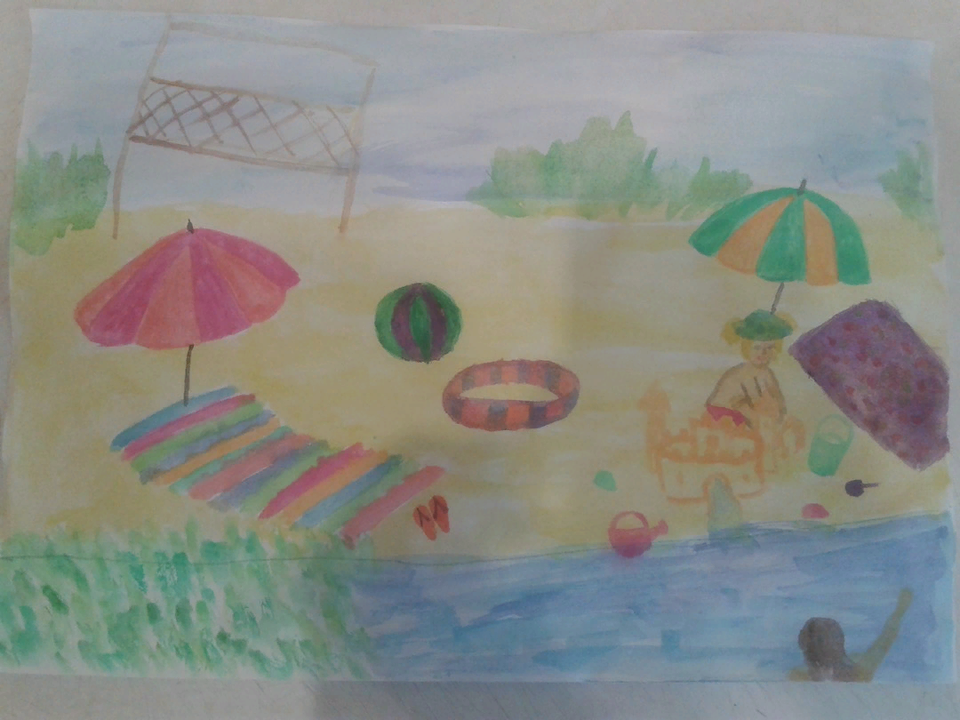 Детский рисунок - Мое веселое лето