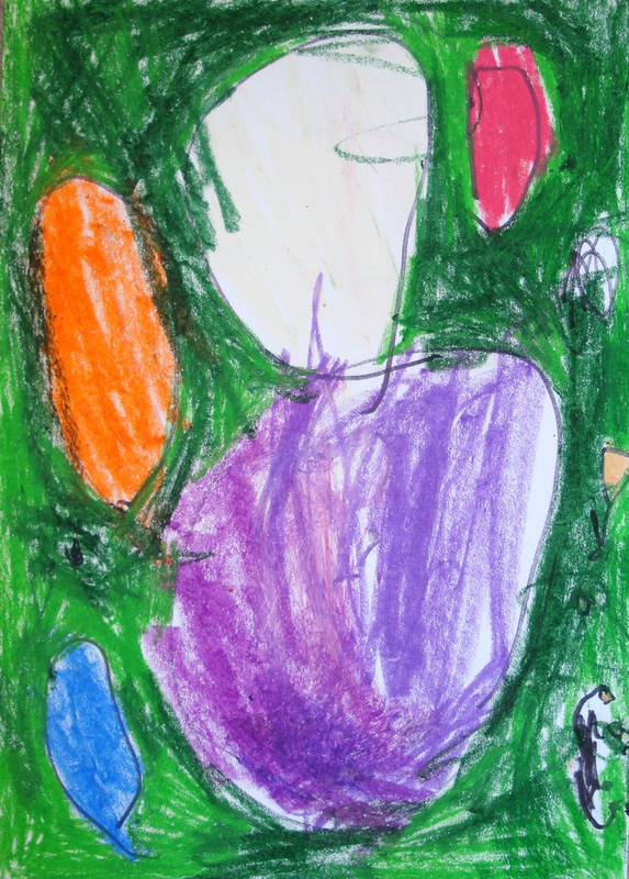 Детский рисунок - Шары на елке