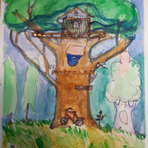 Рисунок "Домик на дереве" на конкурс "Конкурс творческого рисунка “Свободная тема-2019”"