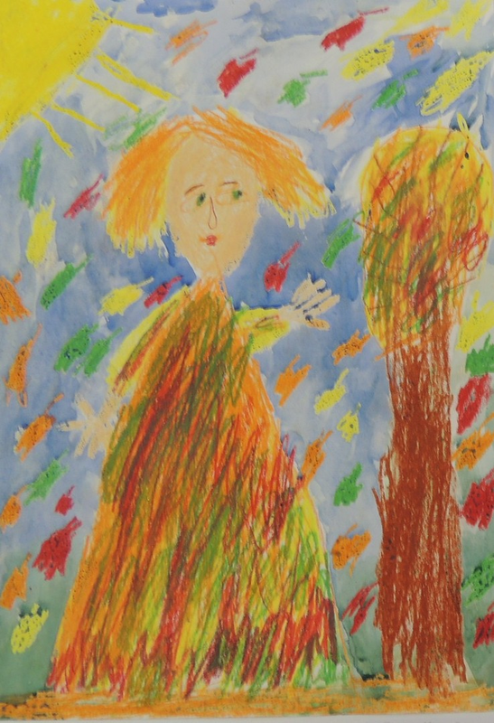 Детский рисунок - Фея Осень