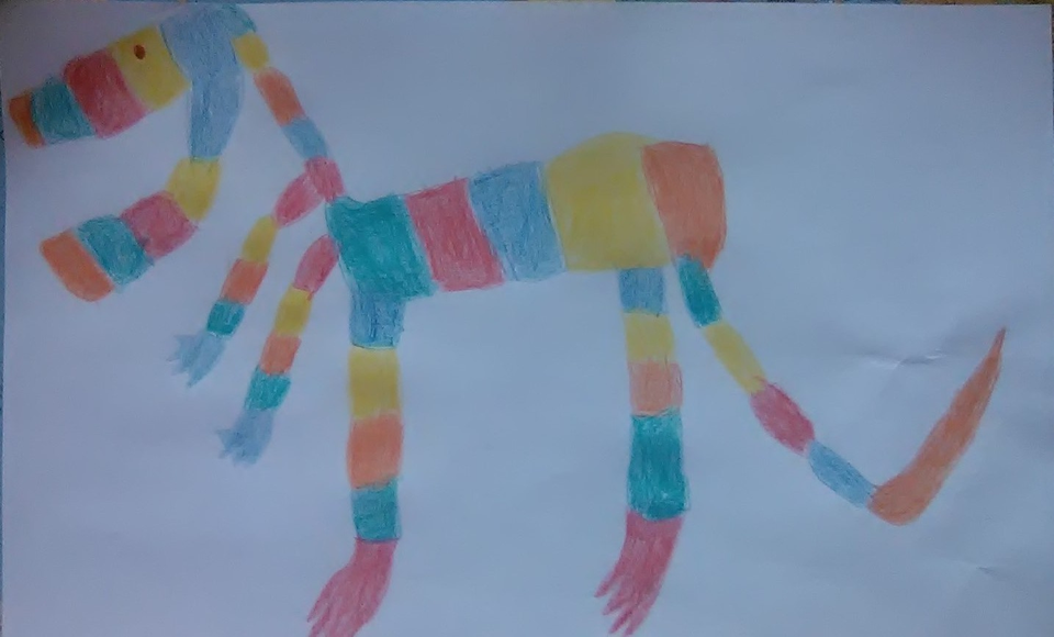 Детский рисунок - Радужный дракон