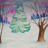 Рисунок "Елочки в зимнем лесу" на конкурс "Конкурс “Новогодняя Магия - 2020”"