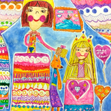 Рисунок "Мы с мамой принцессы" на конкурс "Конкурс творческого рисунка “Моя Семья - 2019”"