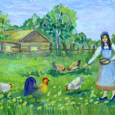 Рисунок "Летом в деревне" на конкурс "Конкурс творческого рисунка “Свободная тема-2020”"