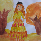 Рисунок "Девочка осень"