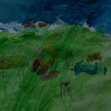 Рисунок "на поляне у дома" на конкурс "Конкурс детского рисунка “Города - 2018” вместе с Erich Krause"