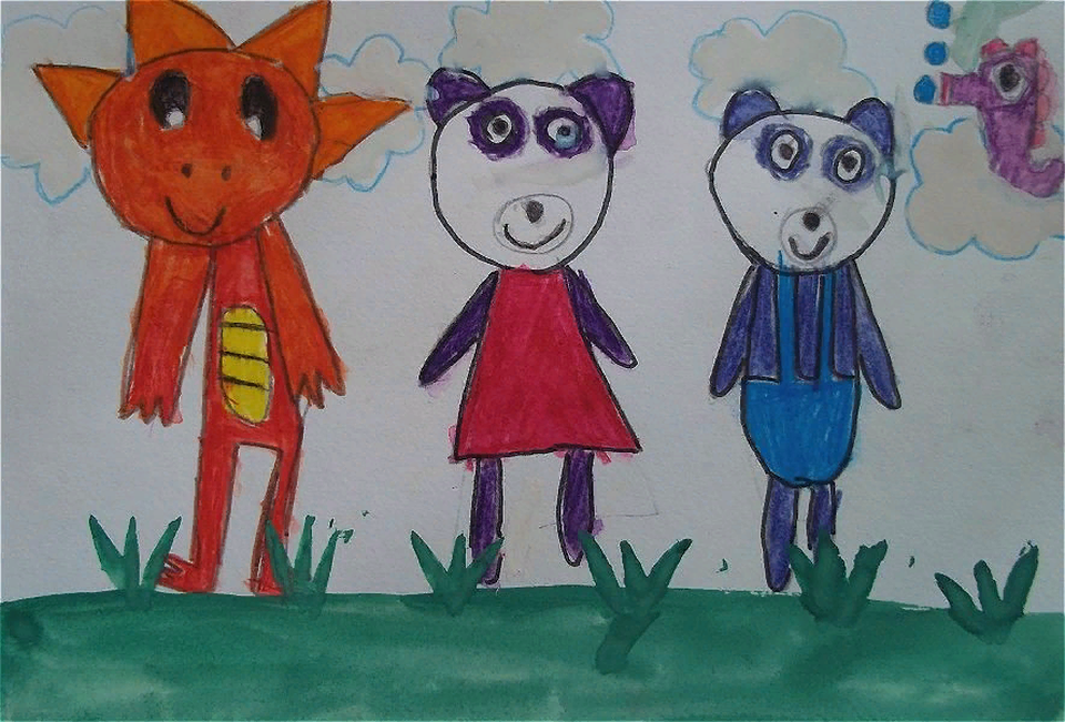 Детский рисунок - Дракоша Тоша и его друзья