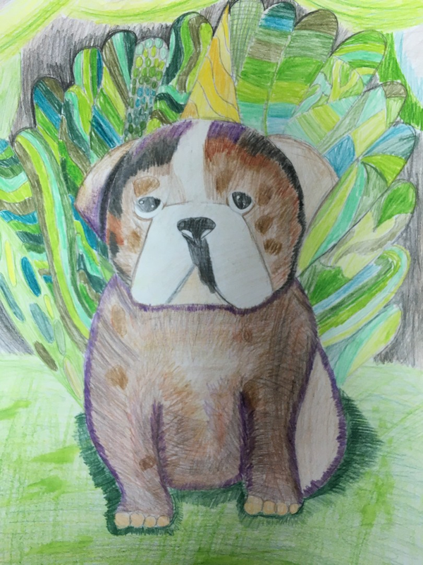 Детский рисунок - Собака  джунглихвостая