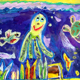 Рисунок "Весёлый осьминог" на конкурс "Конкурс детского рисунка “Невероятные животные - 2018”"
