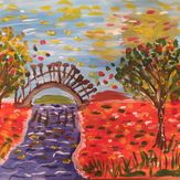 Рисунок "Осенний мост" на конкурс "Конкурс рисунка "Осенний листопад 2017""
