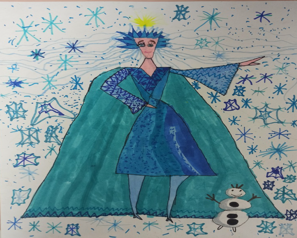 Детский рисунок - Снежная Королева