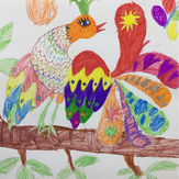 Рисунок "Сказочная жар-птица" на конкурс "Конкурс детского рисунка “Невероятные животные - 2018”"