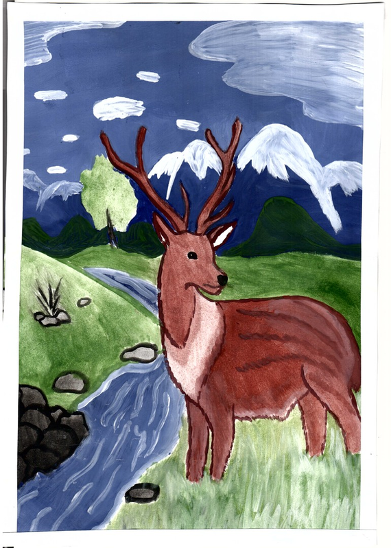 Детский рисунок - Природа Алтая