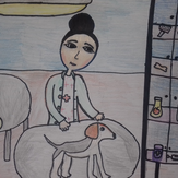 Рисунок "Ветеринар" на конкурс "Конкурс детского рисунка “Когда я вырасту... 2018”"