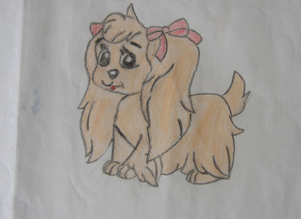Детский рисунок - Мультяшная собачка