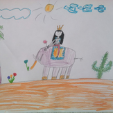 Рисунок "Принцесса со слоником собирают цветы" на конкурс "Конкурс детского рисунка "Рисовашки - серии 1, 2, 3""