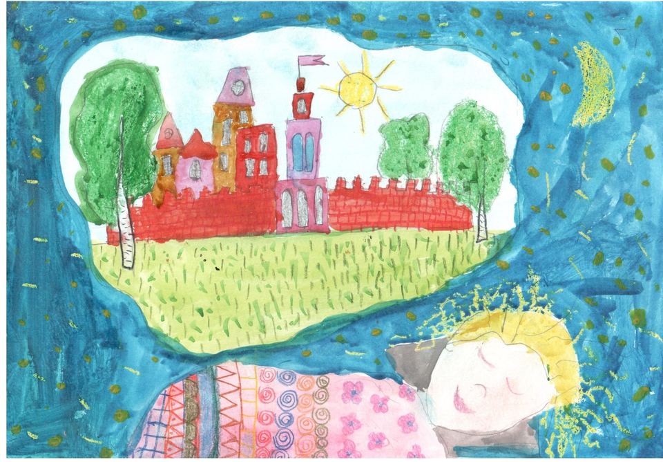Детский рисунок - Волшебный замок