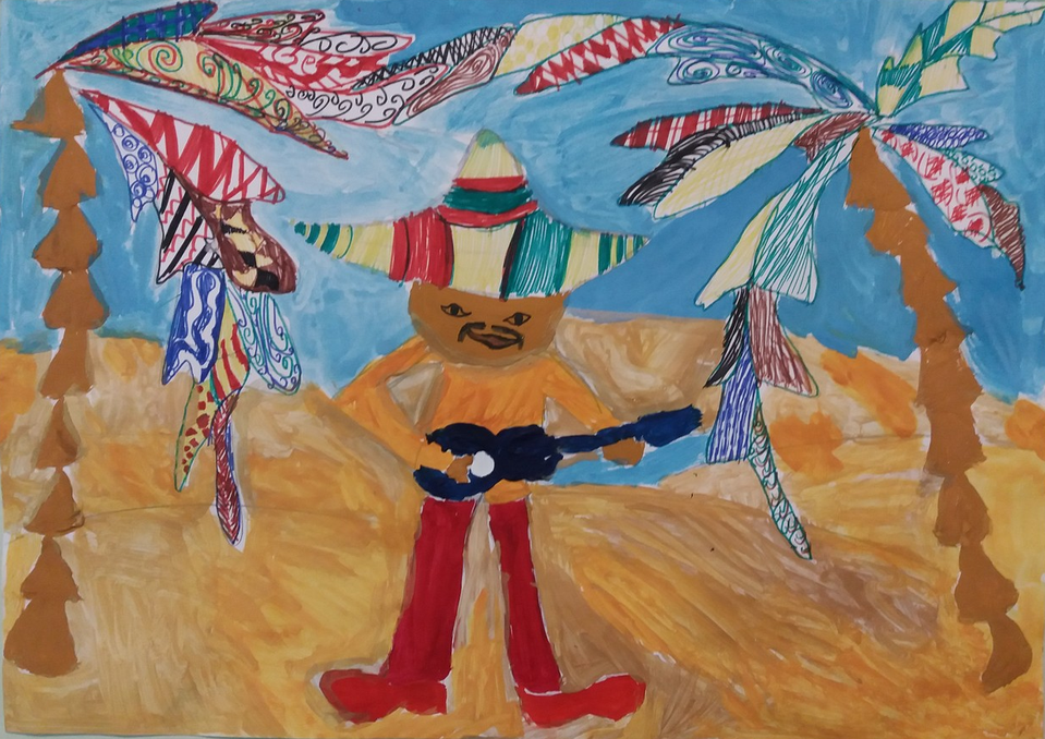 Детский рисунок - Каникулы в Мексике
