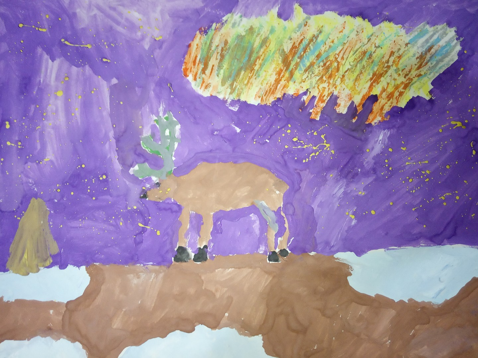 Детский рисунок - Северный олень