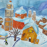 Рисунок "Зимний город" на конкурс "Конкурс творческого рисунка “Свободная тема-2022”"