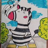 Рисунок "Зебра на зебре"