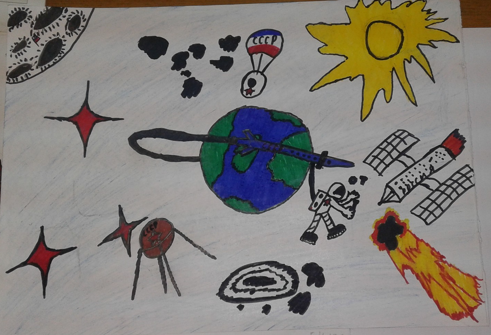 Детский рисунок - Необъятное космическое пространство