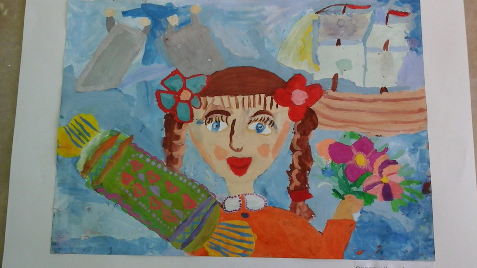 Детский рисунок - Я на празднике День города в Санкт-Петербурге