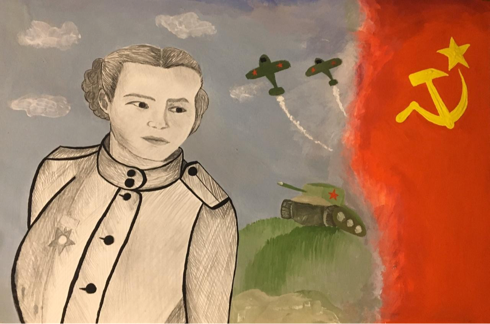 Детский рисунок - Герои войны