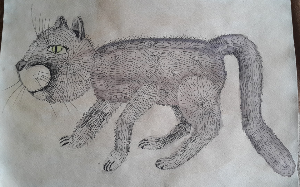 Детский рисунок - Кошка