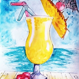 Рисунок "коктейль на море" на конкурс "Конкурс творческого рисунка “Свободная тема-2020”"