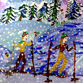 Рисунок "Лыжная прогулка"