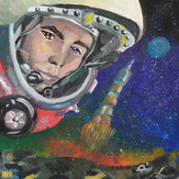 Рисунок "Первый полет человека в космос"
