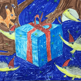 Рисунок "Все любят подарки" на конкурс "Конкурс детского рисунка “Новогодняя Открытка-2019”"