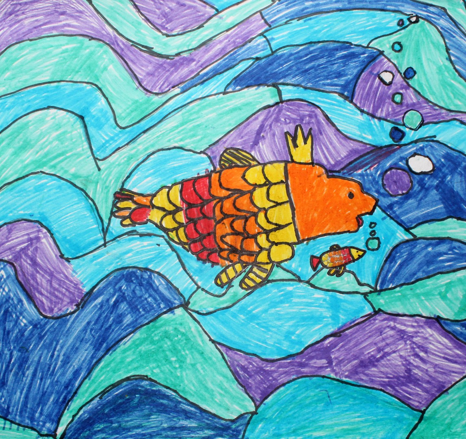 Детский рисунок - Царевна рыбка