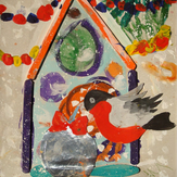 Рисунок "Новый год Снегиря" на конкурс "Конкурс детского рисунка "Новогодняя Фантазия""