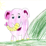 Рисунок "Слоник готов помочь принцессе Аните" на конкурс "Конкурс детского рисунка по 2-й серии «Верный Слоник»"