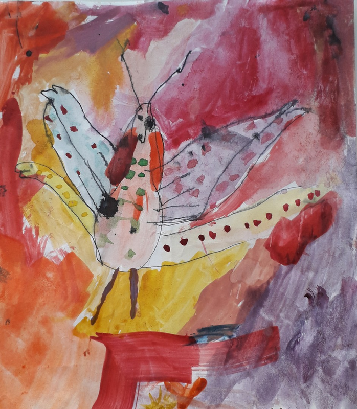 Детский рисунок - Бабочка Сапфира