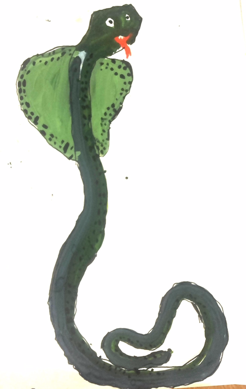 Детский рисунок - Змея Змейка
