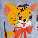 Рисунок "мышка  художник" на конкурс "Конкурс детского рисунка "Любимое животное - 2018""