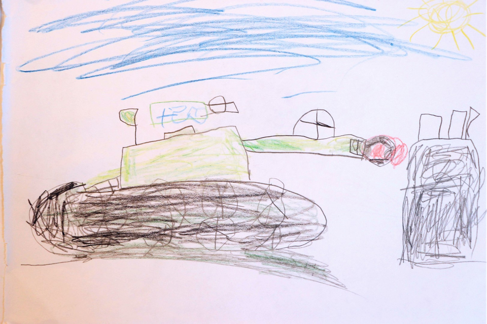 Детский рисунок - Танк союзника