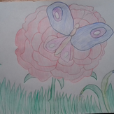 Рисунок "Бабочка на Розе"