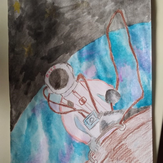 Рисунок "Первый полёт в космос" на конкурс "Конкурс творческого рисунка “Свободная тема-2020”"
