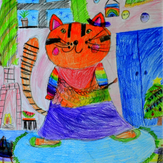 Рисунок "Художественная школа для котят" на конкурс "Конкурс детского рисунка "Рисовашки и друзья""